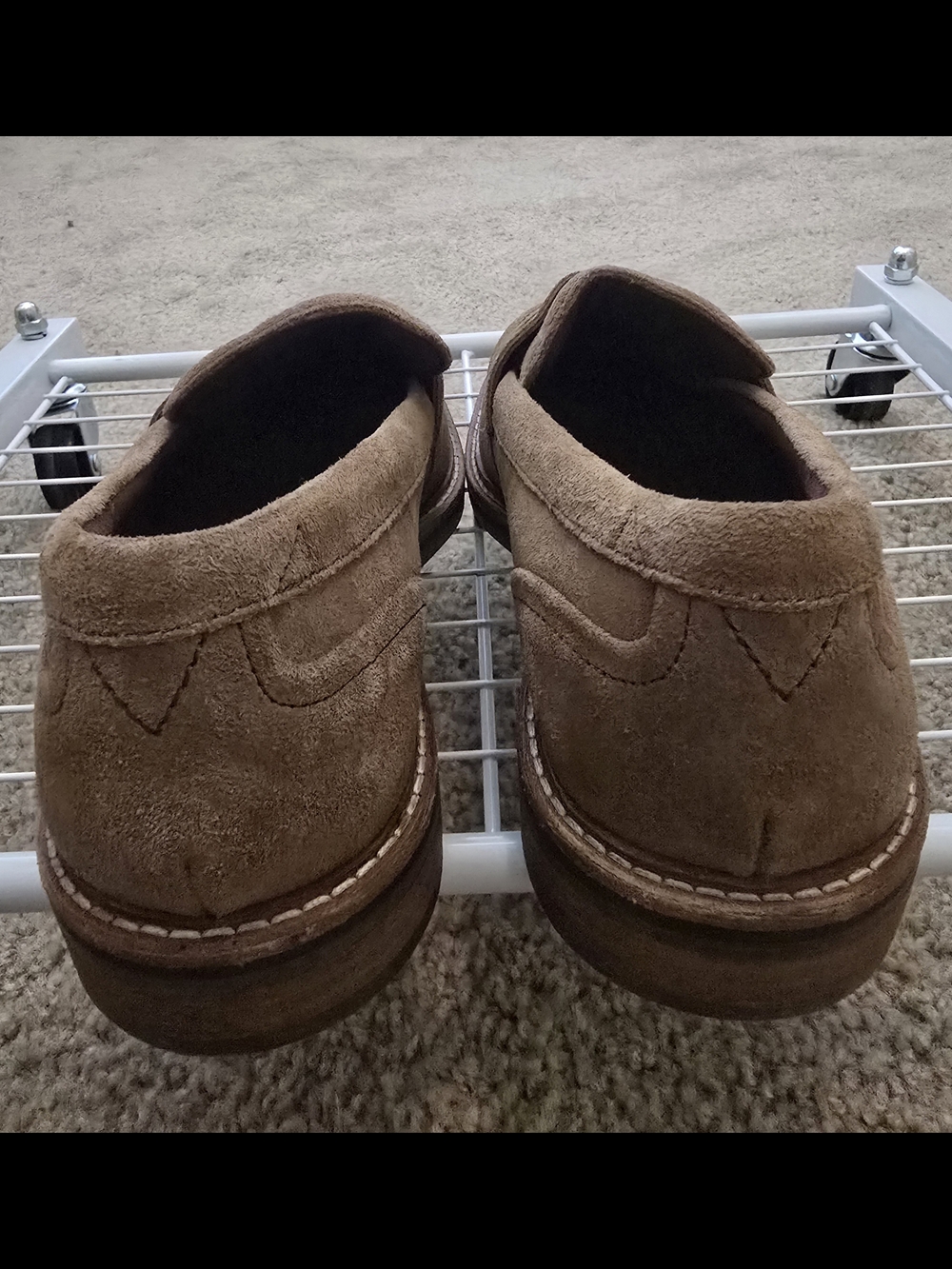 Clarks Aldwin Step Tan Suede Penny Loafers - Picture 3 of 5